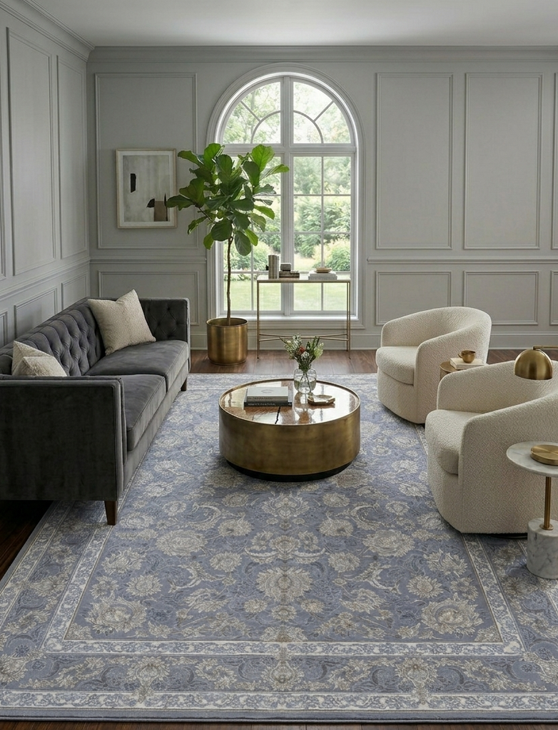 Transitional Floral Rug - 8 x 11 ft