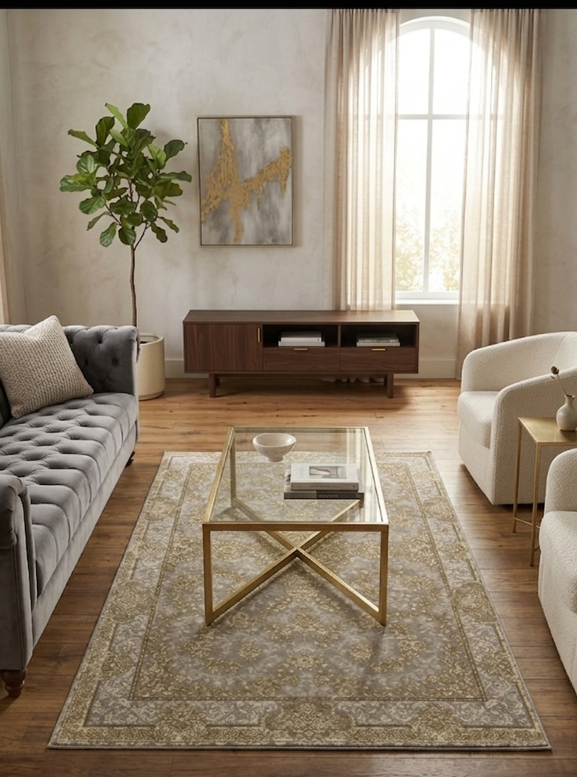 Modern Floral Rug - 3 x 5 ft