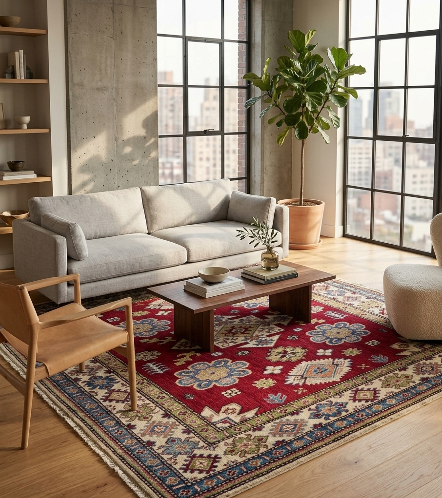 Modern Kazak Rug - 5 x 6 ft