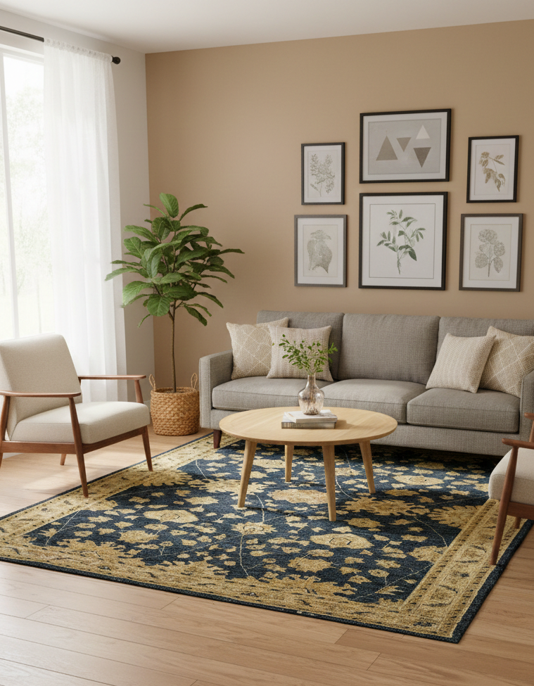 Modern Oushak Rug - 5 x 7 ft