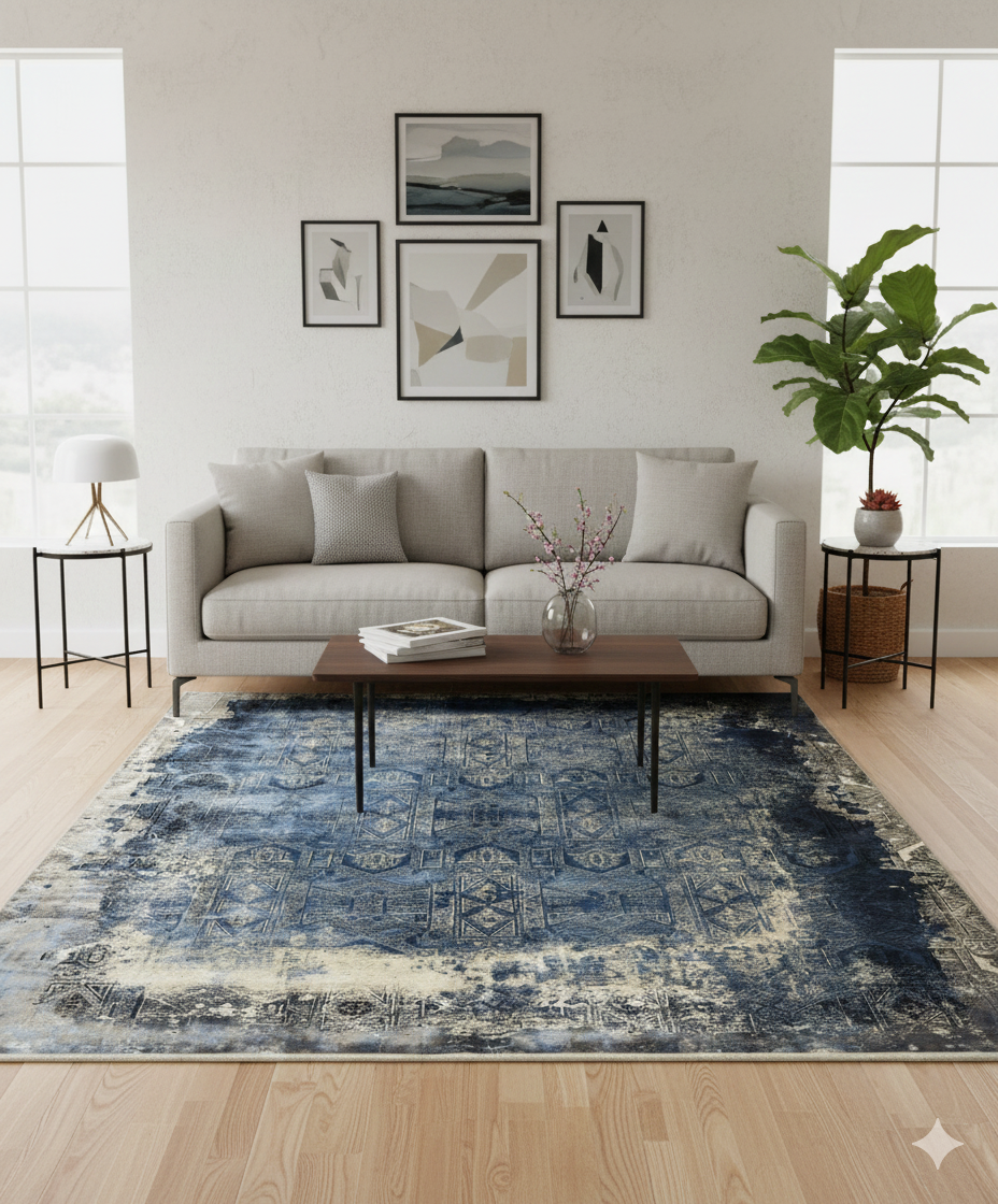 Vintage Silk Rug - 7 x 10 ft