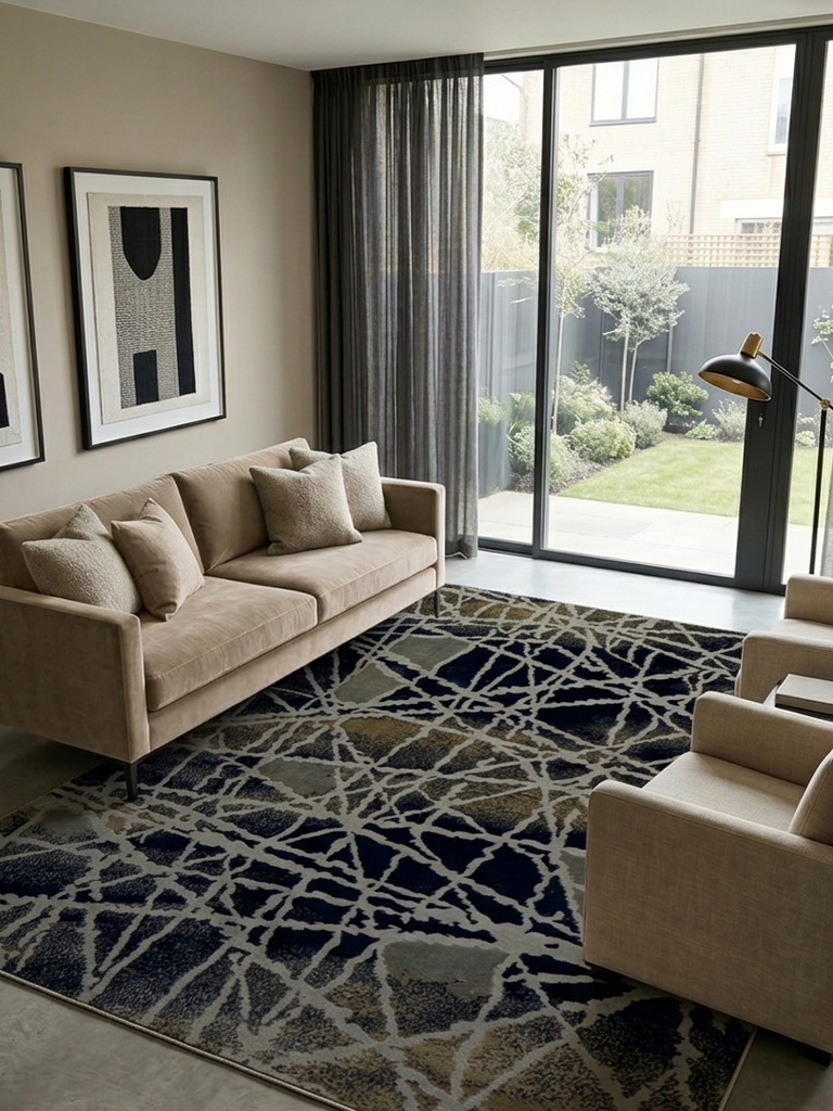 Modern Abstract Rug - 5 x 7 ft