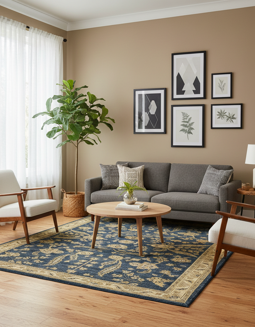 Modern Oushak Rug - 7 x 5 ft