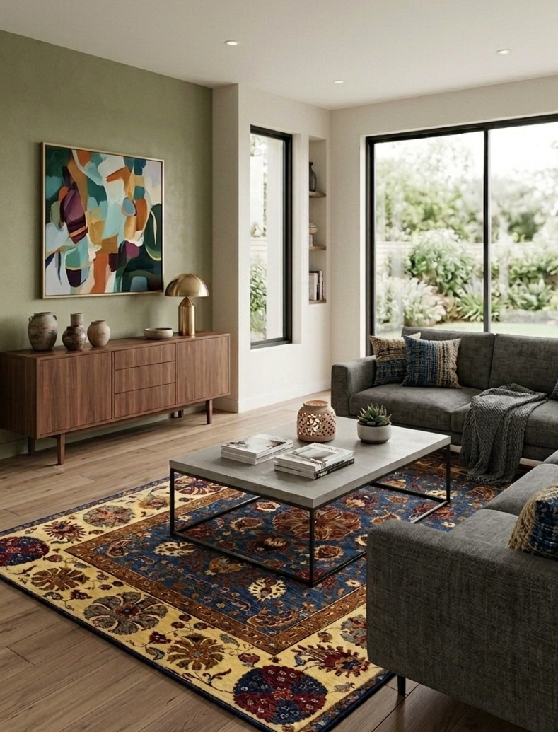 Modern Suzani Rug - 8 x 6 ft