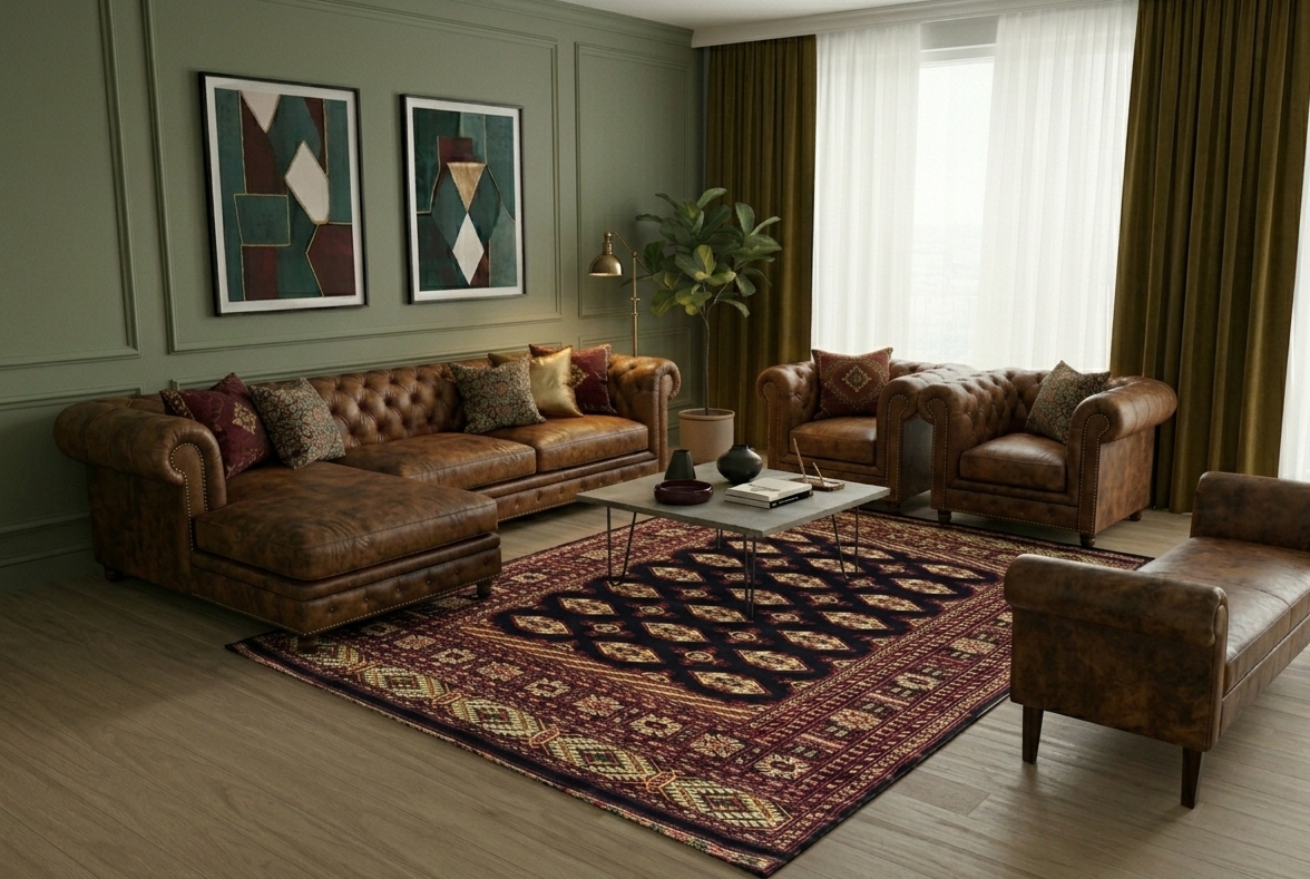 Bokhara Gul Rug -  4 x 6 ft