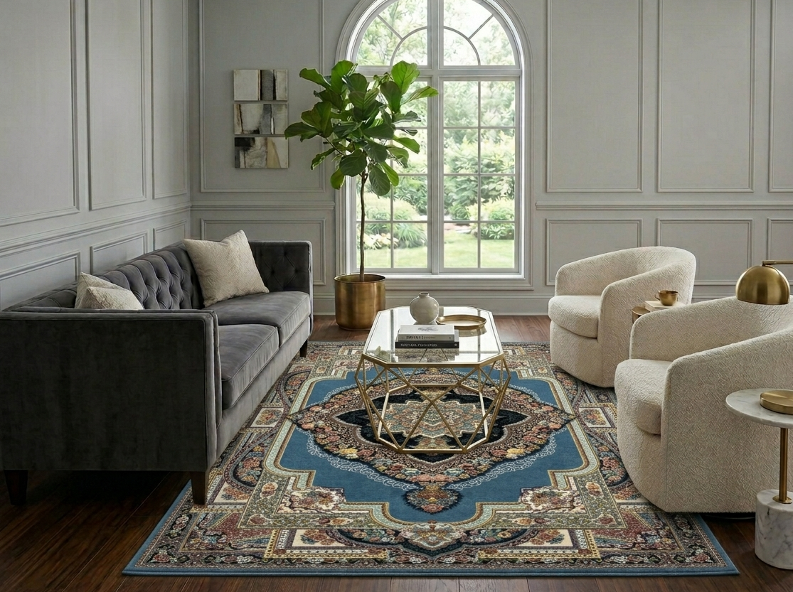 Traditional Medallion Rug - 3 x 5 ft