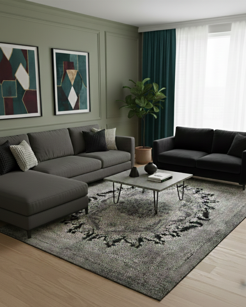 Modern Floral Rug - 5 x 7 ft