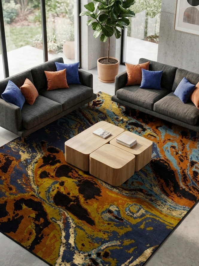 Modern Abstract Rug - 8 x 10 ft
