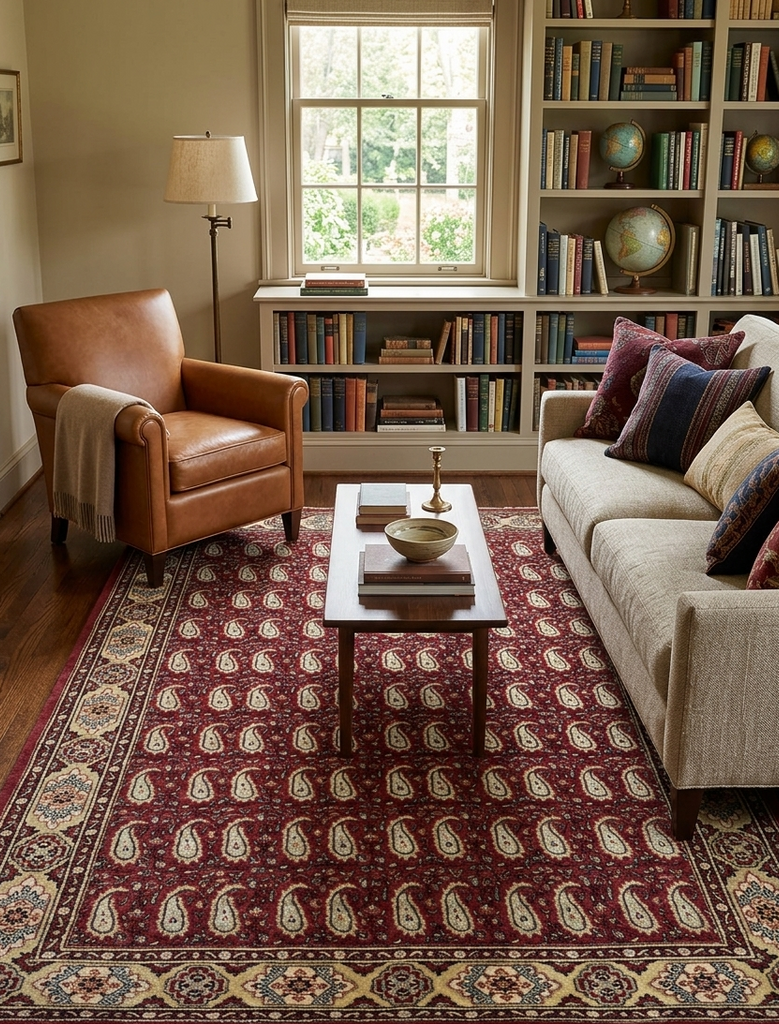 Paisley Boteh Rug - 5 x 8 ft