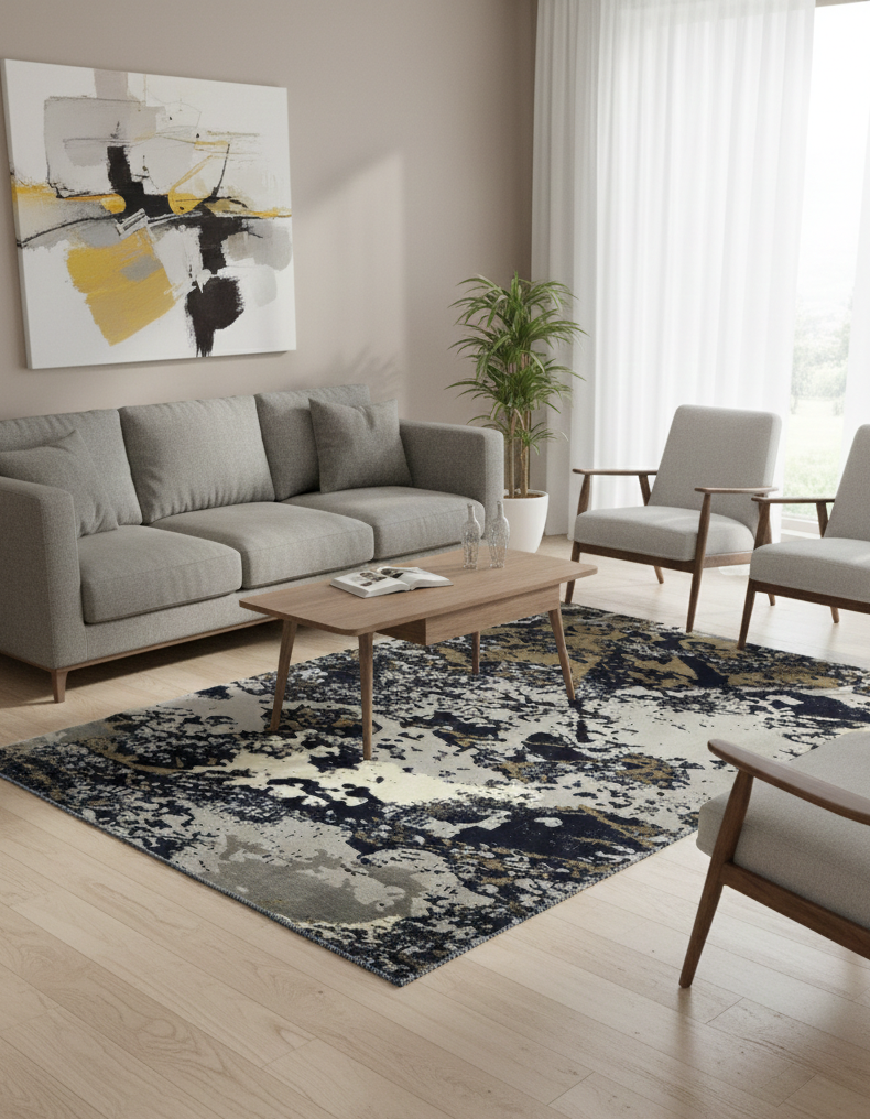 Modern Abstract Rug - 3 x 5 ft