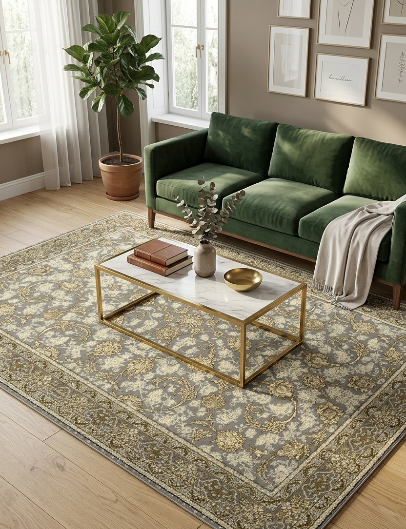 Modern Floral Rug - 3 x 5 ft