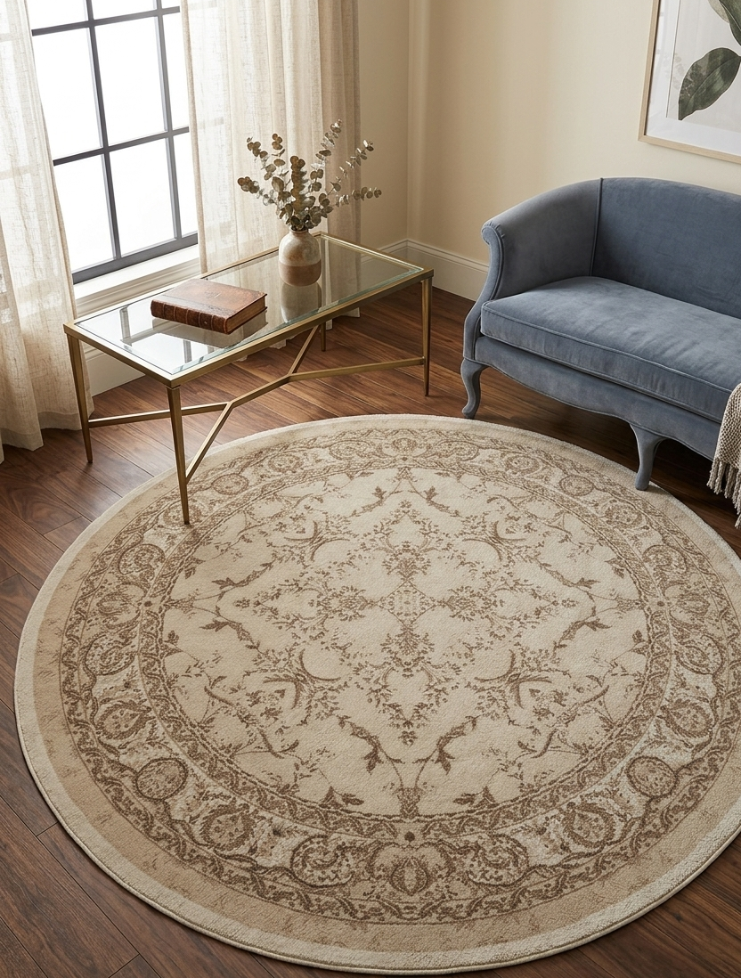 Traditional Floral Rug - 5 x 5 ft