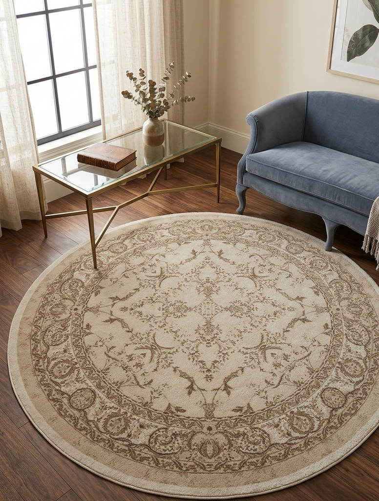 Traditional Floral Rug - 5 x 5 ft