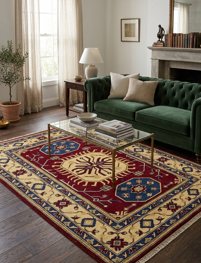Modern Kazak Rug - 4.5 x 6.5 ft