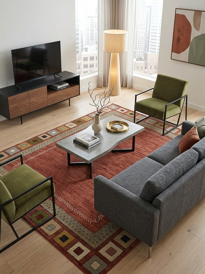 Modern Contemporary Rug - 5 x 7 ft