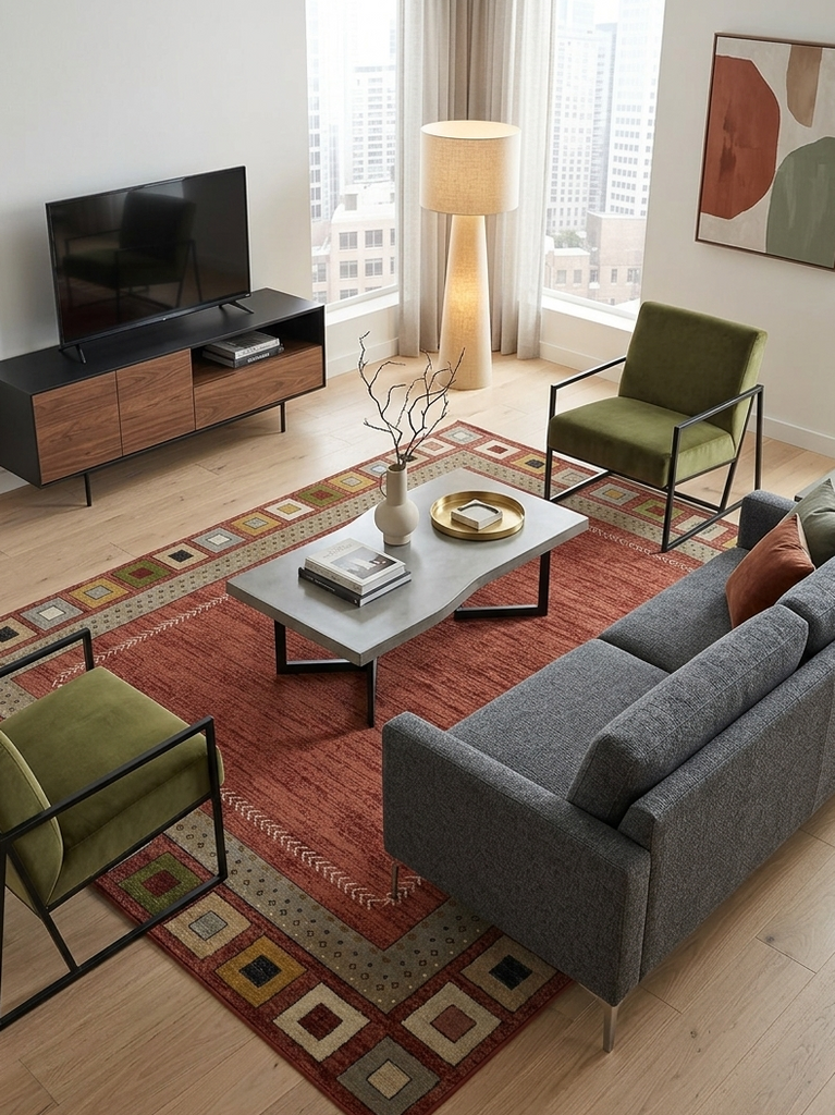 Modern Contemporary Rug - 5 x 7 ft