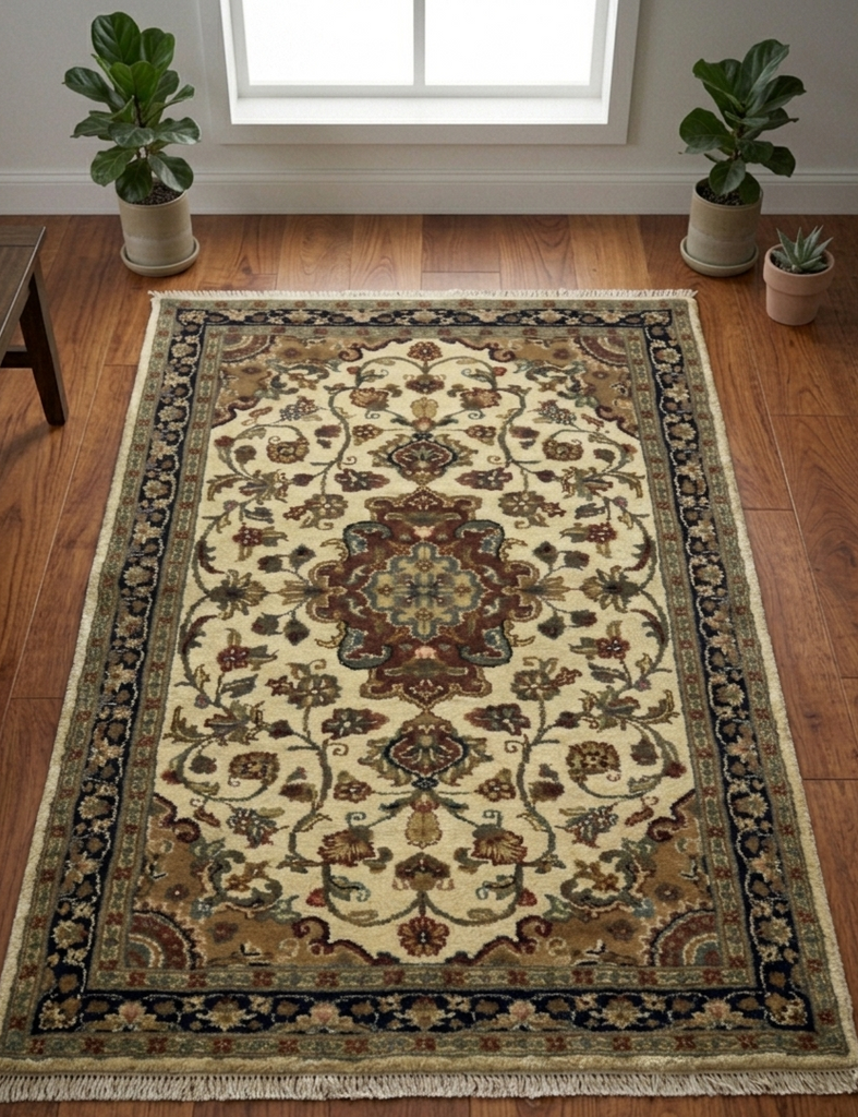 Silky Floral Rug - 3 x 5 ft