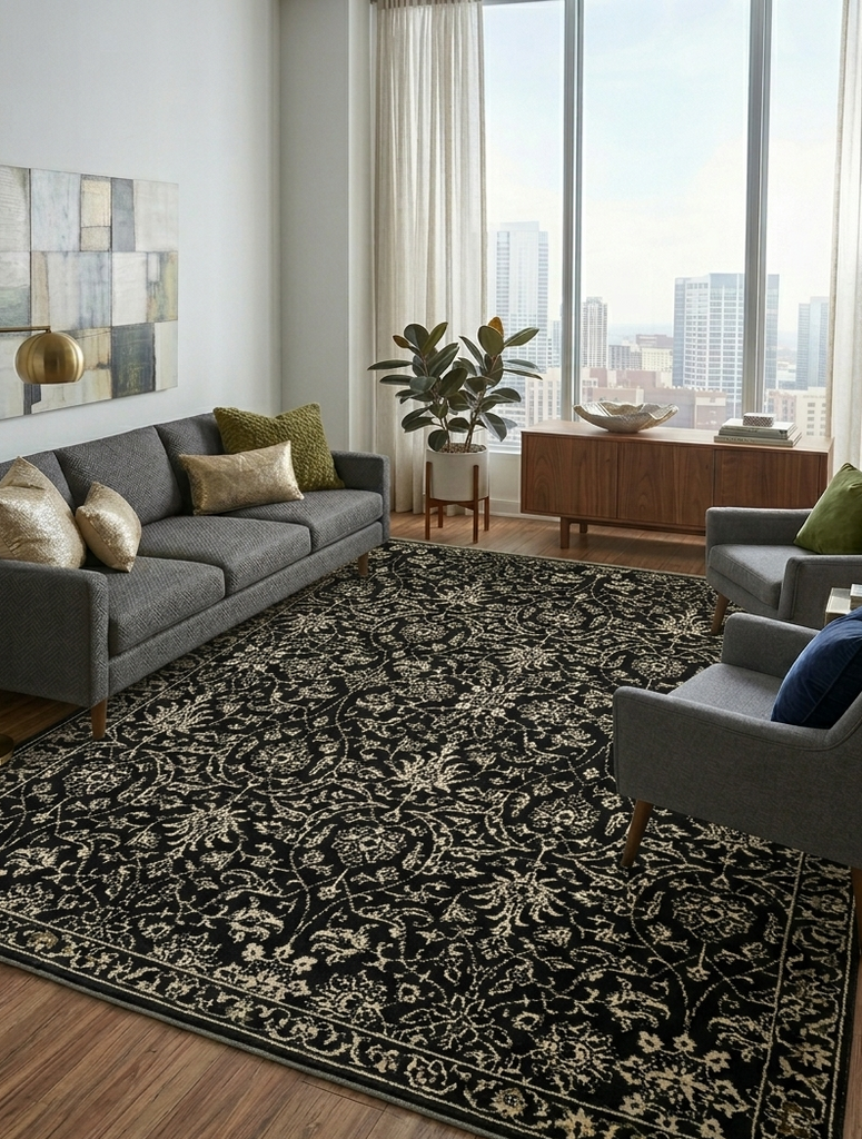Modern Suzani Rug - 10 x 8 ft