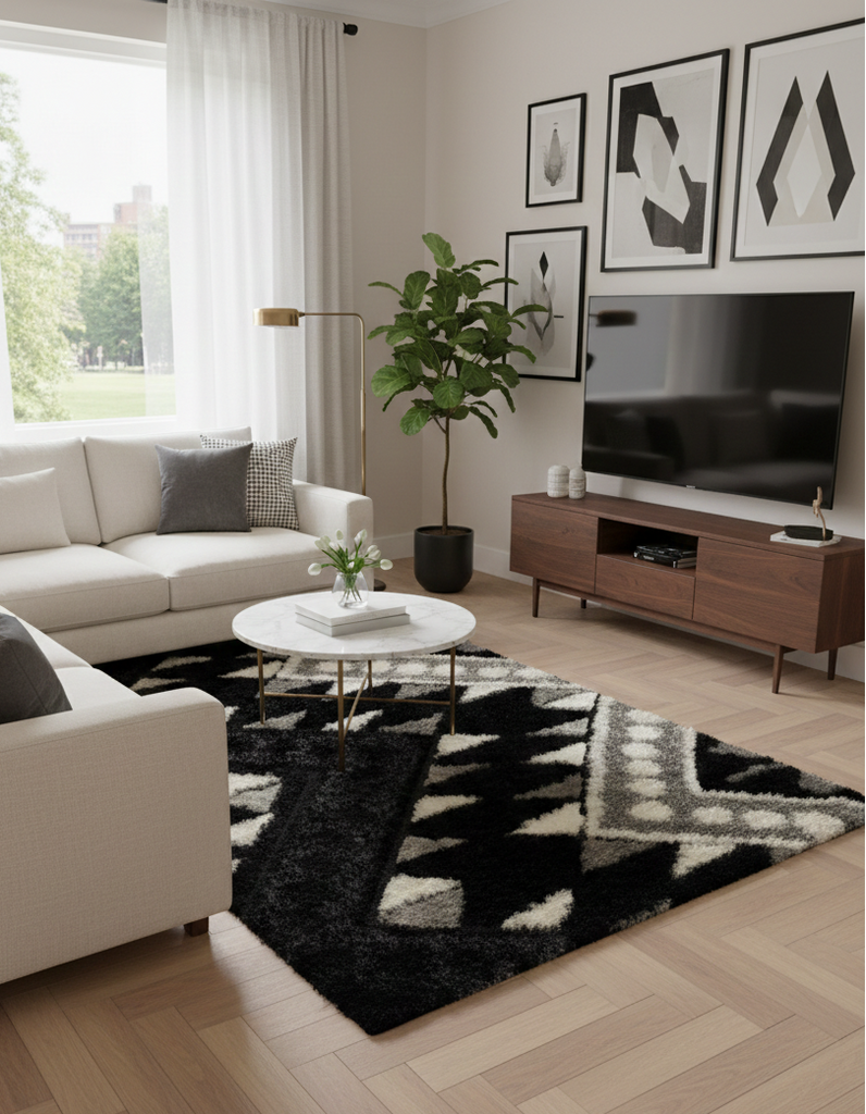 Modern Shaggy Rug - 5 x 7 ft