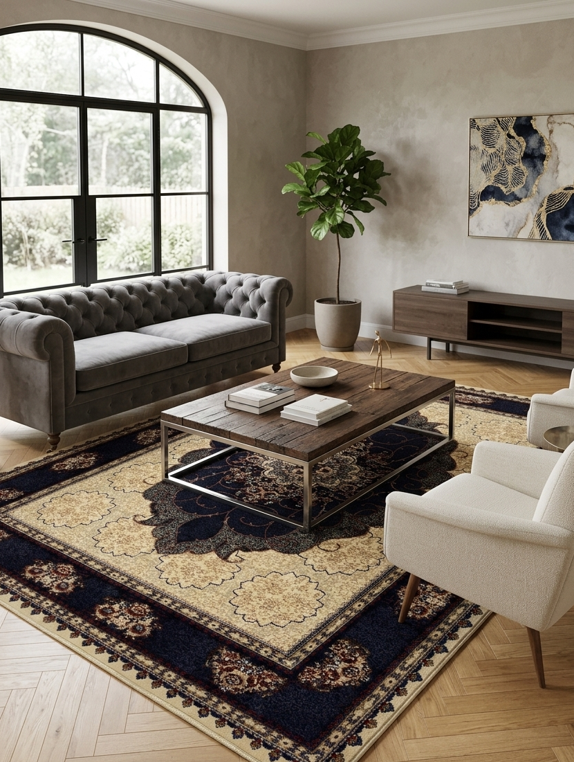 Traditional Medallion Rug - 4 x 6 ft