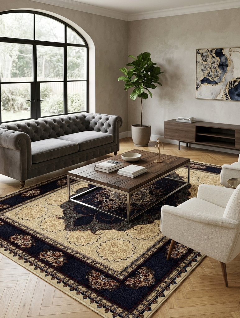Traditional Medallion Rug - 4 x 6 ft