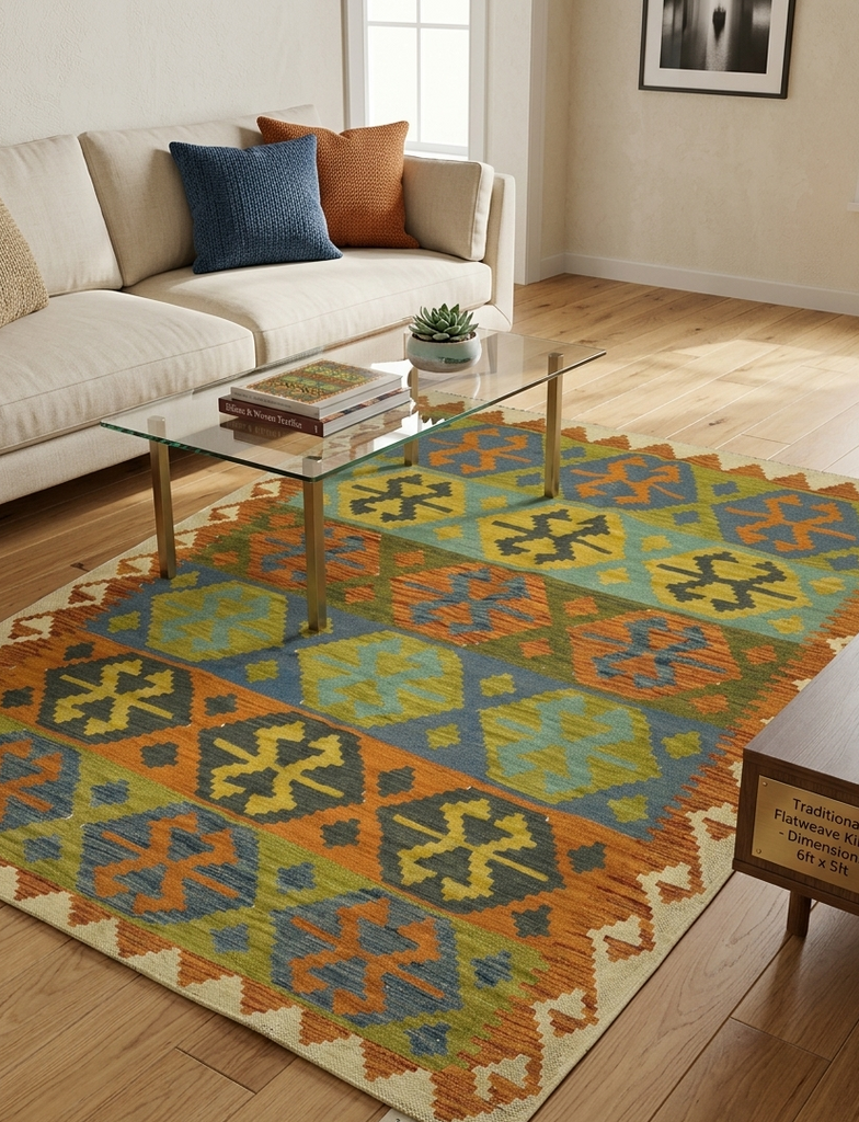 Meimnah Kilim - 5 x 7 ft
