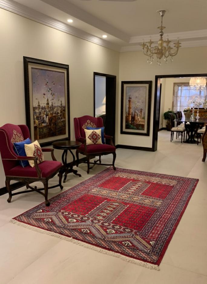 Ensi Bokhara Rug - 4 x 6 ft