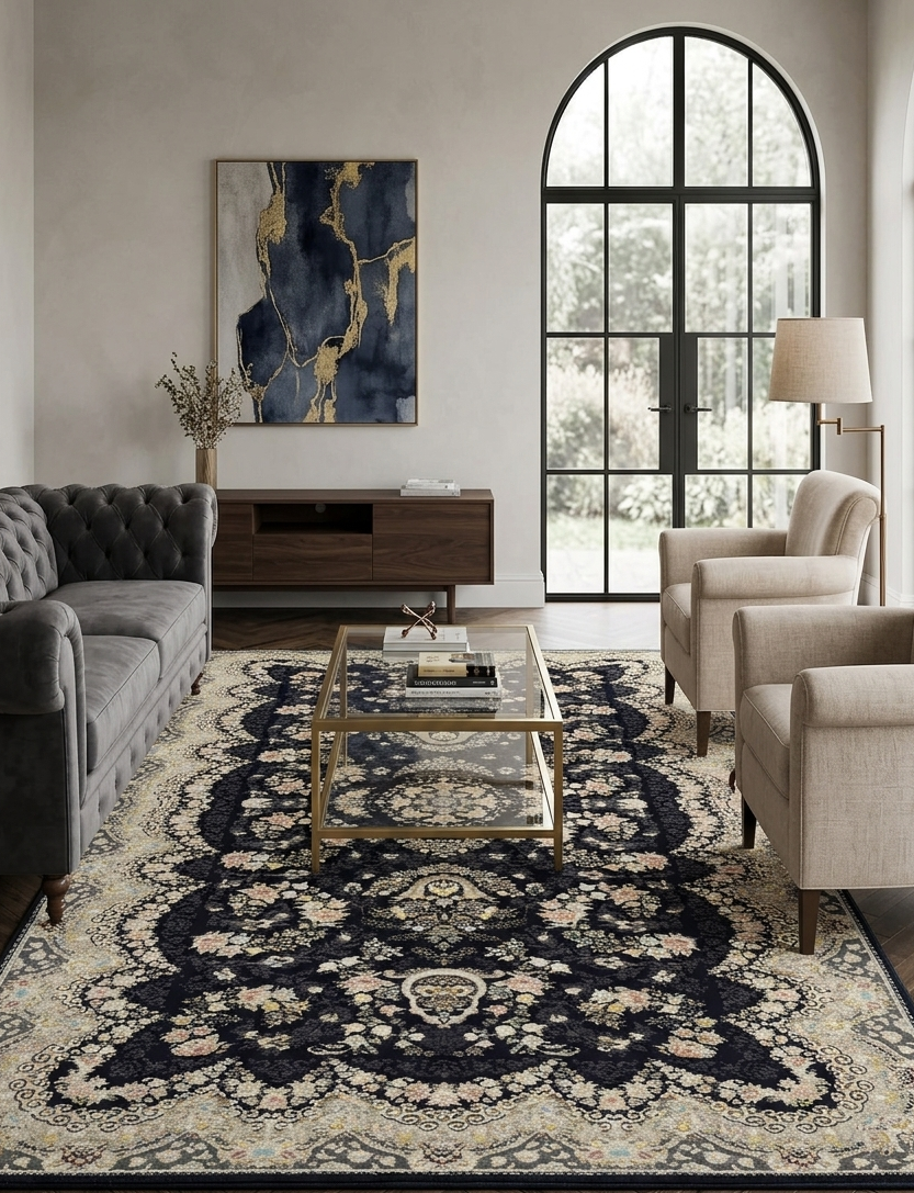 Modern Floral Rug - 4 x 6 ft