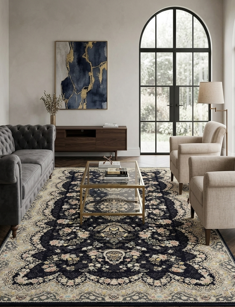 Modern Floral Rug - 4 x 6 ft