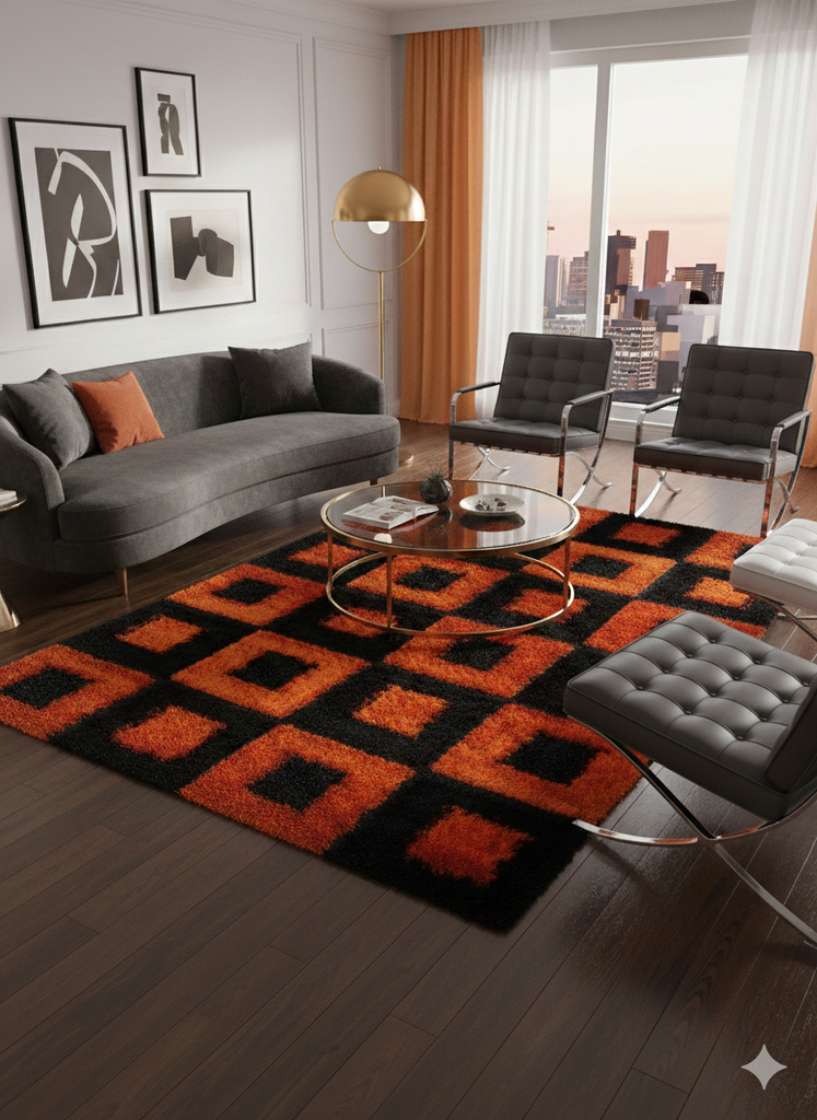 Modern Shaggy Rug - 5 x 7 ft