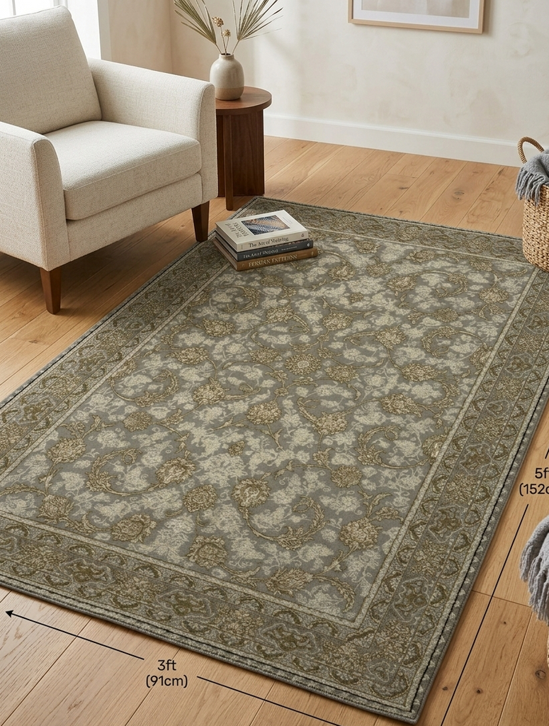 Traditional Floral Rug - 3 x 5 ft