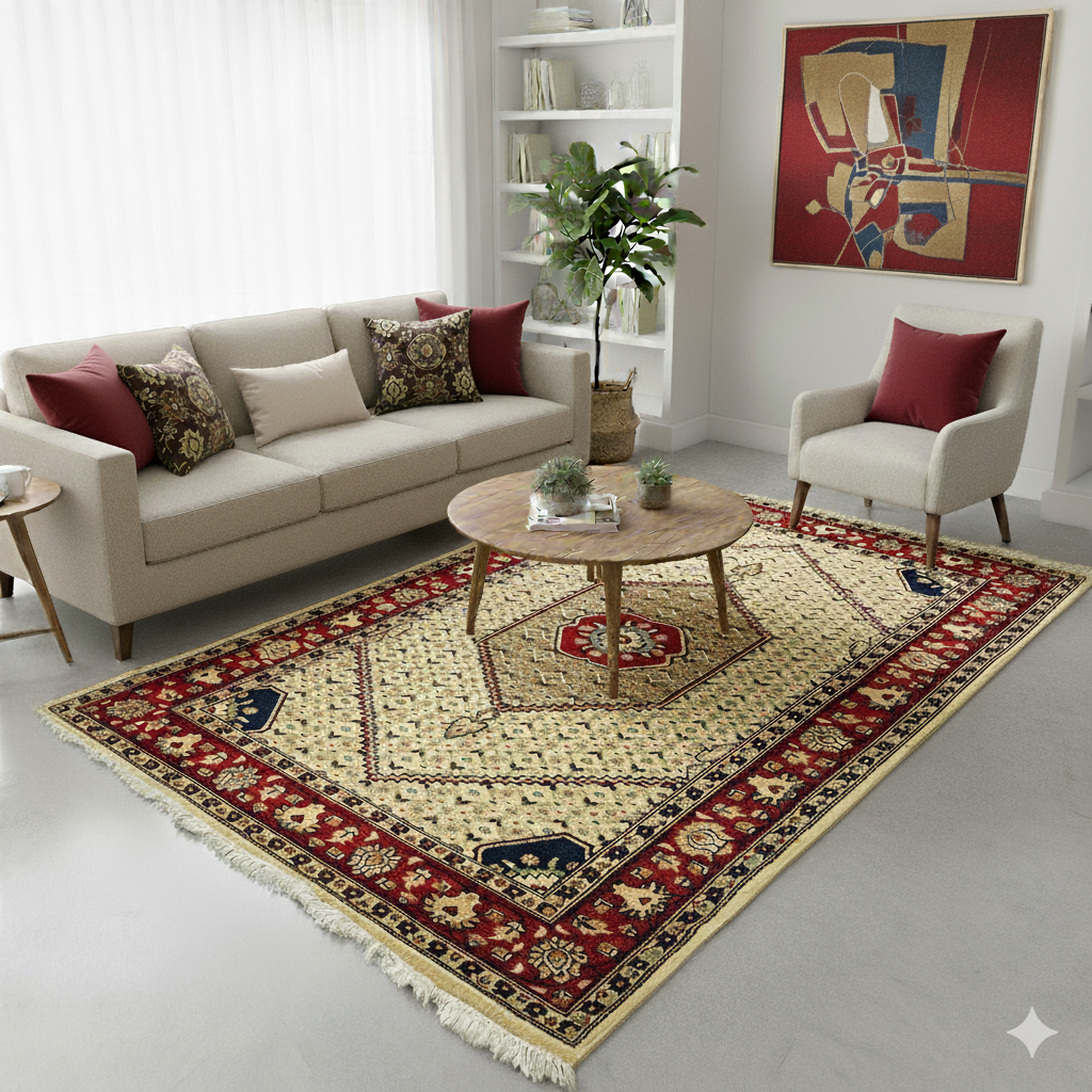 Persian Sennah Rug - 4 x 6 ft