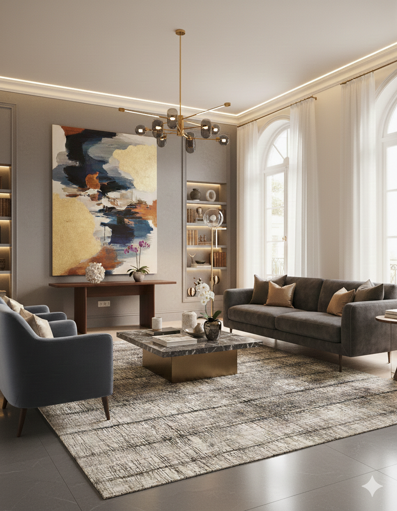 Modern Abstract Rug - 7 x 10 ft