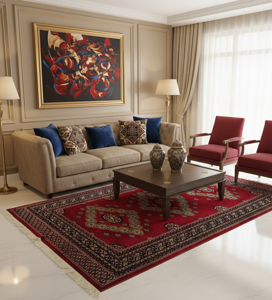 Pak. Bokhara Gul Rug - 4 x 6 ft