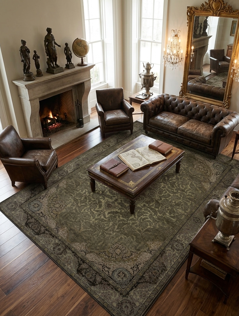 Transitional Floral Rug - 7 x 10 ft