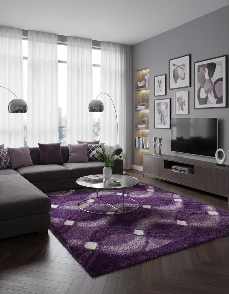 Modern Shaggy Rug - 5 x 7 ft