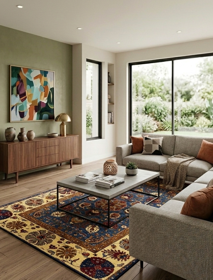 Modern Suzani Rug - 8 x 6 ft