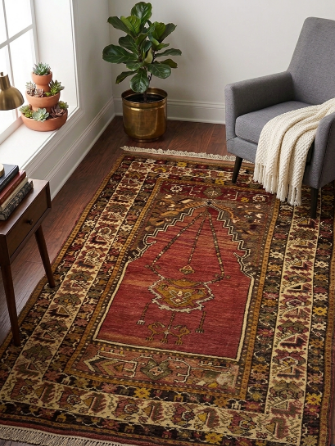 Pre-loved Turkish Prayer Rug - 3.5 x 5 ft
